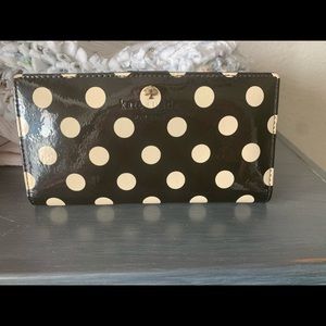 KATE SPADE Black with cream polka dot wallet!!!